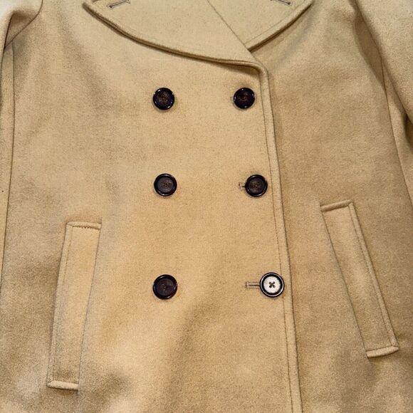 Old Navy Womens Pea Coat Soft Wool Blend Jacket Khaki Color Sz XL - Picture 6 of 14